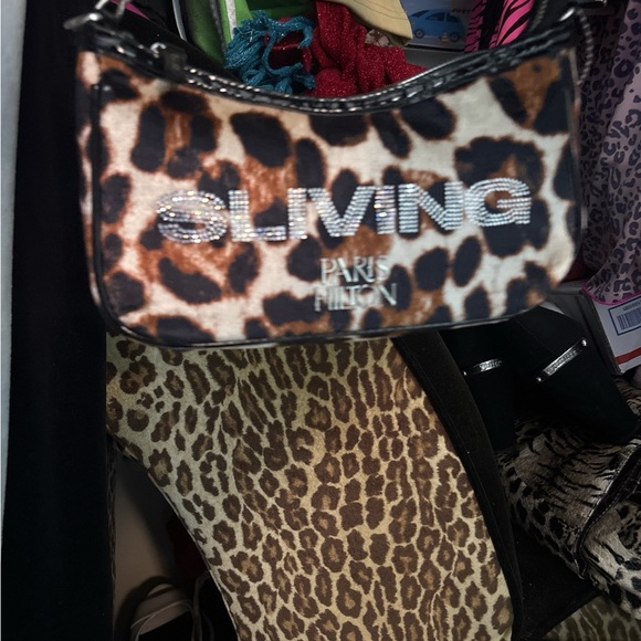 Paris Hilton Handbags - Paris Hilton Brown Leopard Shoulder Bag